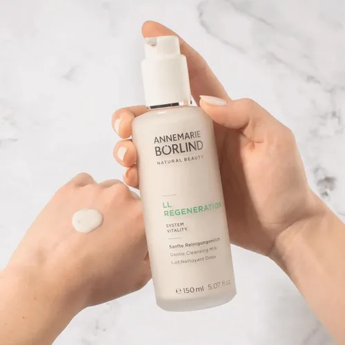 Vista 5 de ANNEMARIE BÖRLIND Leche limpiadora LL REGENERATION - Limpiador facial natural 2 en 1 de origen sostenible y desmaquillante para eliminar
