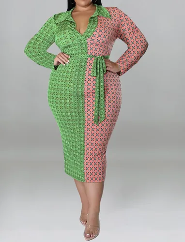 Vista 3 de IyMoo Vestido largo casual de manga larga con botones y cuello de solapa para mujer
