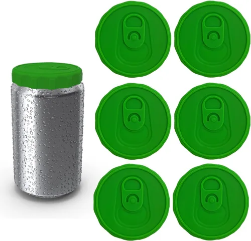 Vista 8 de Tapas de silicona para latas de soda, paquete de 6 fundas de silicona reutilizables, tapón o protector para refrescos, cerveza, bebidas, jugo