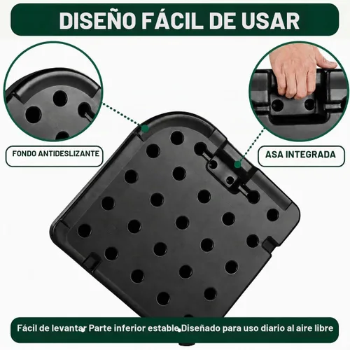 Vista 7 de Yaheetech Base de sombrilla de 4 piezas para exteriores, soporte cuadrado en voladizo relleno de agua o arena para jardín, patio trasero y piscina