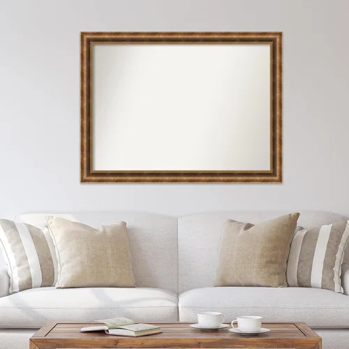 Vista 329 de Amanti Art Espejo de pared personalizado no biselado (25 x 25 pulgadas), marco de bronce acentuado, varios tamaños personalizados, espejo de baño