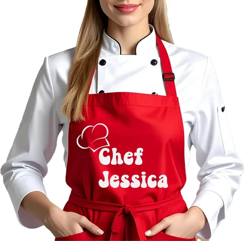 Vista 3 de Delantal de chef personalizado, regalo personalizado para papá o mamá, regalo personalizado para novio, marido, hermano, esposa, regalos