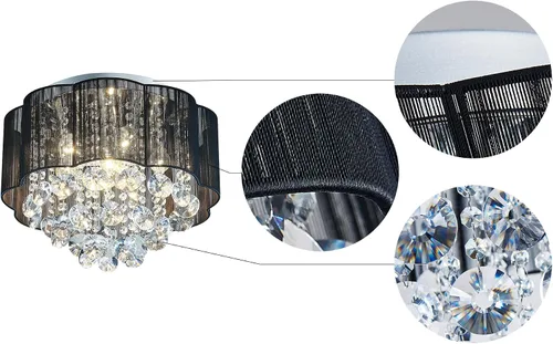 Vista 6 de AGV LIGHTING 2021011 Lámpara de techo moderna de cristal con forma de gota de lluvia, perfecta para comedor, baño, dormitorio, sala de estar, 4