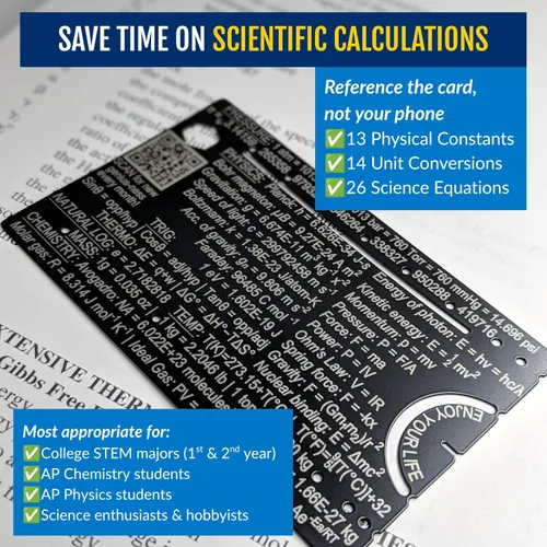 Vista 2 de The Pocket Scientist - Pequeña Regla de Ciencia de Metal con Escala, Mini Multiherramienta Tecnológica Genial, Regalo de Graduación Universitaria