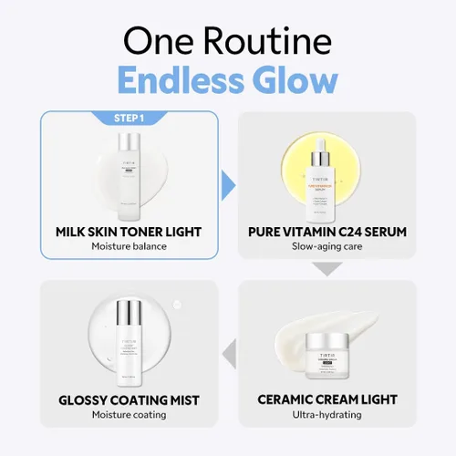 Vista 7 de TIRTIR Milk Skin Toner Light Hidratación instantánea con 4% de niacinamida, minimizador de poros, tóner vegano para piel propensa al acné