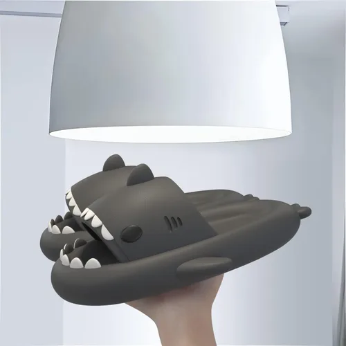 Vista 6 de ChayChax- Sandalias con diseño de tiburónnubecaricatura antideslizantes de punta abierta para niños y niñas, muy cómodas, bonitas, suela gruesa