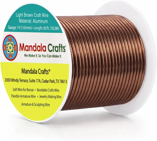 Vista 179 de Mandala Crafts - Alambre de aluminio anodizado de calibre 22 para hacer joyas - 137.2 m de alambre flexible surtido y coloreado - Doble para bonsái