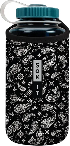 Vista 136 de Sok It BotlSok Funda para botella de agua con cubierta de neopreno aislante (Floral abstracto, se ajusta a CamelBak o Nalgene de 12 onzas)