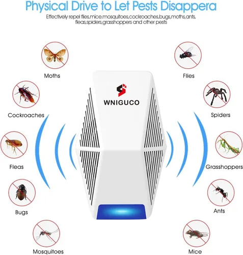 Vista 8 de Repelente de control de plagas, enchufe electrónico para control de plagas en interiores para insectos y roedores, ratones, insectos, hormigas