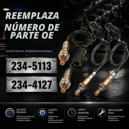 Vista 2 de Sensores de oxígeno para Ford 2014-2009 Van 4.6l 2 pares aguas arriba aguas abajo