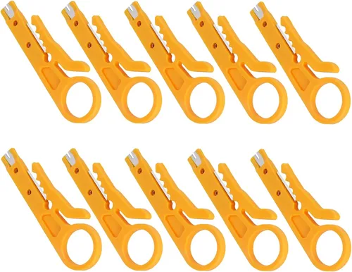 Vista 7 de Tnfeeon Mini pelacables, 10 unidades de pelacables de red para líneas de datos CAT-5, CAT-5e y CAT-6 con un diámetro de 0.197-0.244 in, ABS y acero