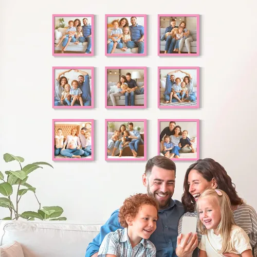 Vista 27 de Renditions Gallery Impresiones fotográficas personalizadas de 8 x 8 con marcos de fotos de madera real. Crea collage de fotos personalizado con Azul