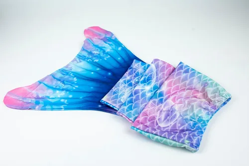 Vista 4 de DNFUN Colas de sirena para nadar para niñas, traje de baño de sirena con monoaleta