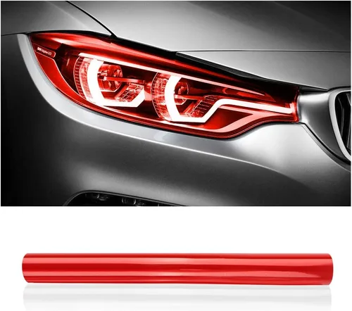 Vista 10 de Película de tinte de luz de automóvil de 12 x 48 pulgadas, protector de vinilo cortable y elástico, calcomanías autoadhesivas que no dejan marcas