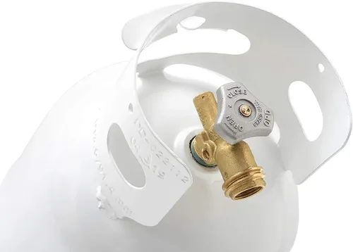 Vista 7 de Flame King Cilindro de tanque de propano de acero de 10 libras con válvula de dispositivo de protección contra desbordamiento tipo 1, ideal