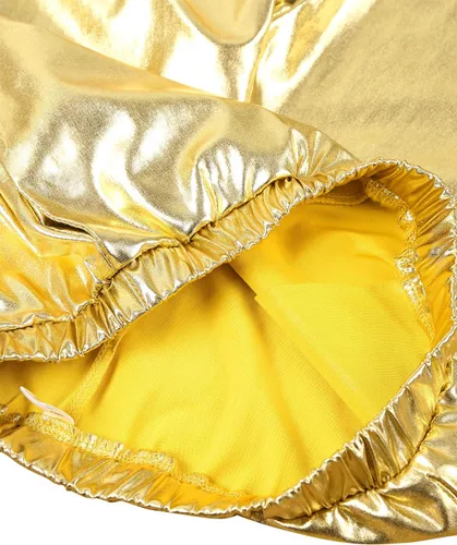 Vista 4 de Pantalones de baile de hip hop para niños y niñas, pantalones de harén metálicos brillantes, ropa de baile callejero