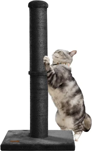 Vista 10 de Karolpar Poste rascador para gatos de 34 pulgadas con cuerda de sisal natural, 4.3 pulgadas de diámetro grande, árbol rascador para gatos de Beige