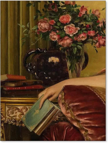 Vista 18 de Cartel de libro gótico de academia oscura vintage de mediados del siglo, arte de pared de lienzo victoriano de medio siglo, impresiones estéticas