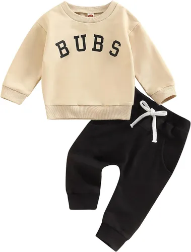 Vista 27 de Ropa de otoño e invierno para bebé niño pequeño, sudadera con cuello redondo y pantalones deportivos