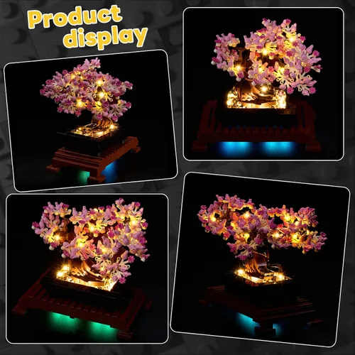 Vista 5 de Kit de luz LED compatible con bloques de construcción Lego Bonsai Tree 10281 – Accesorios de iluminación mejorados para juego de modelos 10281