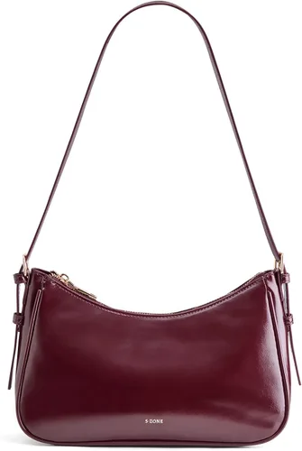 Vista 8 de S-ZONE Bolso de hombro pequeño para mujer, monederos hobo para trabajo y Borgoña