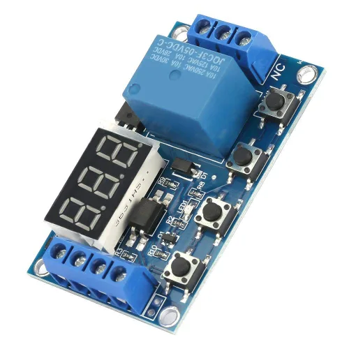 Vista 7 de Interruptor de temporizador de retardo de ciclo Pantalla LED Retardo de encendido y apagado Módulo de relé DC 6-30V 0 1s a 999min ajustable