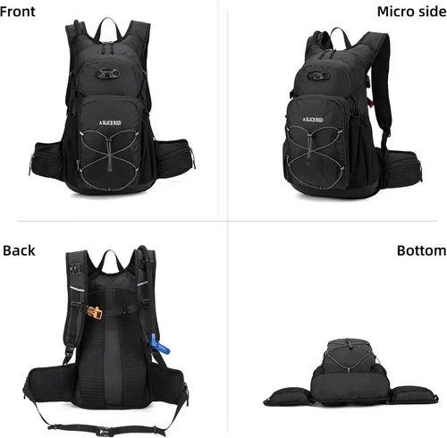 Vista 9 de Mochila de hidratación, mochila de agua ligera para senderismo con vejiga de agua a prueba de fugas de 3 L, paquete de hidratación aislada ideal
