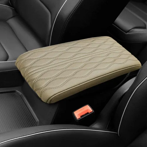 Vista 15 de Almohadilla para reposabrazos de automóvil, cuero/algodón viscoelástico, estilo universal, funda de consola central de automóvil, protector Beige