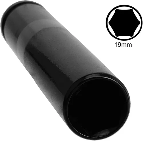 Vista 4 de Enchufe de impacto de 0.748 in, 1/2" con 6 puntos Deep Impact Socket, Cr-Mo Alloy Steel, 6" Length, Metric Socket, Durable for Automotive &
