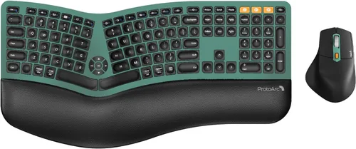Vista 13 de ProtoArc Teclado y Ratón Inalámbrico Ergonómico, EKM01 Plus Combo de Teclado y Ratón Bluetooth Ergo de Tamaño Completo, Diseño Dividido