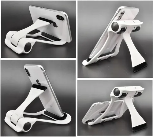 Vista 5 de Dos Modelos Multi-Ángulo Ajustable Universal Portátil Y Plegable Teléfono Celular Tablet Soporte Compatible Con Tableta De Teléfono Celular - Negro