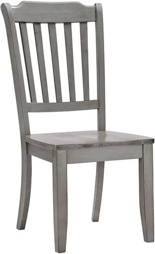 Vista 4 de Inspire Q Sillas de comedor de madera con respaldo de listones (juego de 2) en gris antiguo