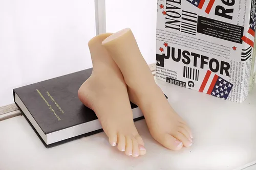 Vista 8 de ZHY 1 par de pies de maniquí de silicona de tamaño real para mujer con exhibición de hueso, joyería, sandalias, zapatos, calcetín, boceto artístico