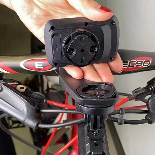Vista 3 de Kit de inserción de adaptador de montaje GPS para computadora de bicicleta, cubierta trasera giratoria compatible con Gar min Edge 500/530/1050