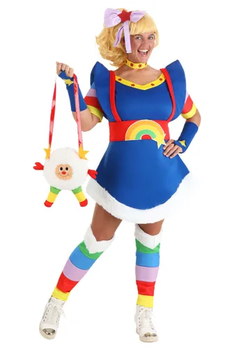 Vista 4 de Disfraz para mujer Rainbow Brite Multicolor