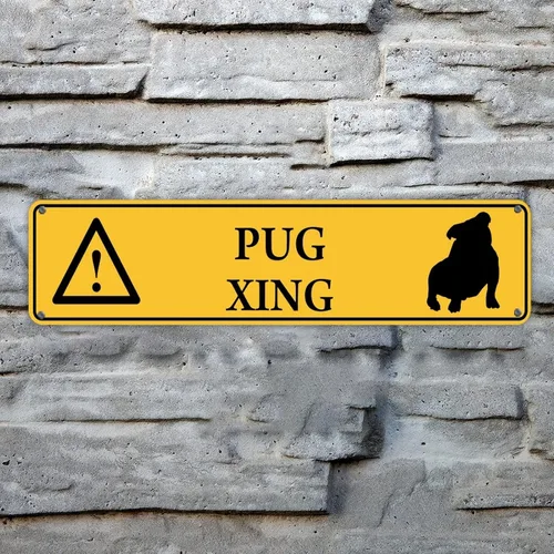Vista 31 de Husky Xing - Letrero de metal de advertencia para perro, letrero de metal para cruzar el patio, decoración antigua de hierro personalizado