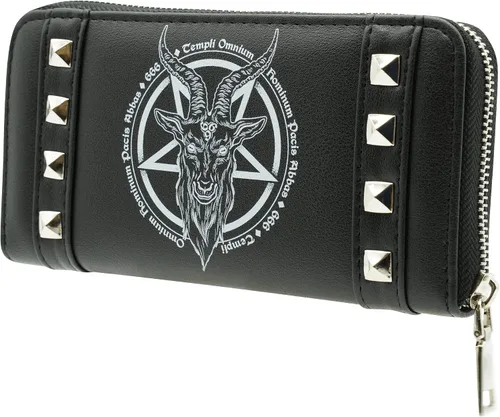 Vista 4 de Ro Rox Omnium Alternative Goth 666 Baphomet Pentagram - Cartera de piel sintética, Negro -, Cartera