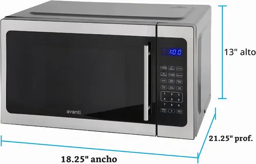 Vista 6 de Avanti MT150V3S Microondas, 1.5cf, ss, w/bk, cabina Acero inoxidable