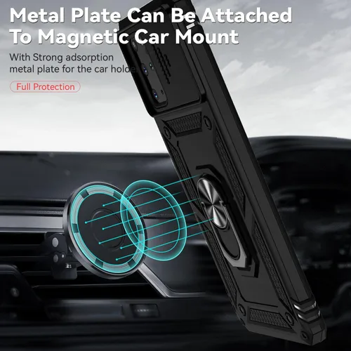 Vista 3 de Funda para Samsung Galaxy S20 Plus con cubierta para lente de cámara, protector de pantalla HD, resistente a caídas de grado militar, soporte