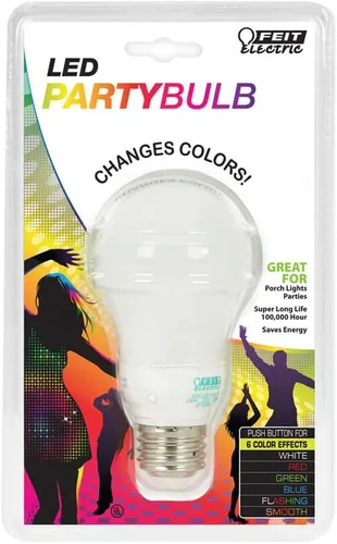 Vista 8 de Feit Electric Bombilla LED que cambia de color, A19 con una bombilla de base media E26, equivalente a 60 W, vida útil de 15 años