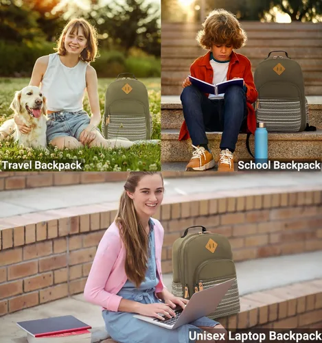 Vista 40 de Leaper Mochila para laptop para mujer: linda mochila floral para escuela, universidad, viajes, trabajo, mochila ligera para niños, Negro margarita