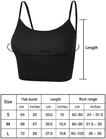 Vista 3 de Paquete de 4 camisetas cortas sin mangas para mujer, camiseta corta con tirantes delgados, camiseta básica deportiva, media camisola