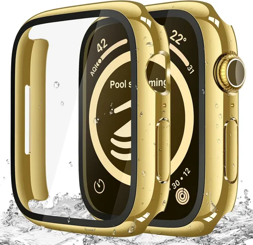 Vista 15 de Misxi Paquete de 2 fundas impermeables con botón diseñadas para Apple Watch Series 3 Series 2 de 38mm, funda rígida de policarbonato anticaídas