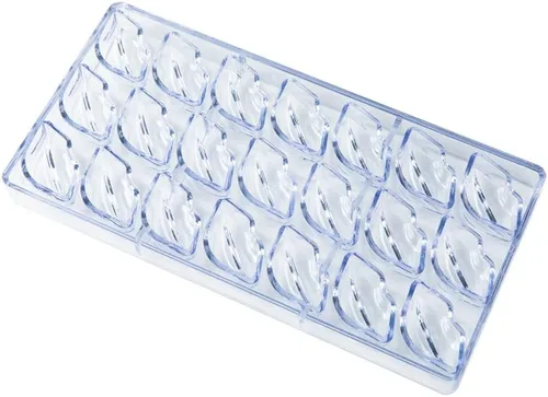 Vista 2 de Pastry Tek - Molde para labios de chocolate de 10.8 x 5.3 pulgadas, 1 molde de labios apto para congelador, 21 cavidades, fácil liberación, molde