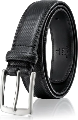Vista 10 de MILORDE Cinturón de vestir de cuero genuino para hombre, hecho a mano, 100% cuero de vaca, diseños clásicos y modernos para trabajo, negocios y uso