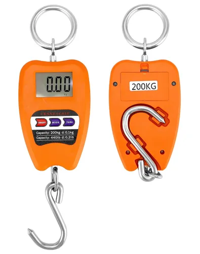 Vista 6 de QWORK Báscula de Peso Colgante, Báscula Digital de Grúa de 200kg/440lbs, Báscula para Pesca de Peso de Peces con Carcasa de Aluminio y Pantalla LED