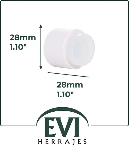 Vista 2 de EVI - Topes de puerta Tope de manija de puerta blanco – Adhesivo y cierre de tornillo – Caucho protector – Tope de puerta de pared de 1.1 x 1.1