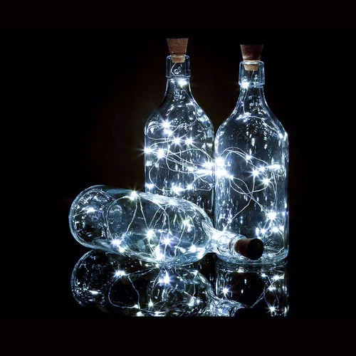 Vista 8 de Luces para Botellas Paquete de 12, 20 LEDs Luces de Corcho para Botellas de Vino con Batería (Incluida) Mini Luces de Cadena de Hadas
