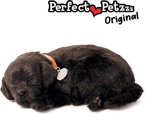 Vista 4 de Perfect Petzzz - Original Petzzz Labrador negro, realista, juguete de mascota de peluche interactivo hecho a mano al 100% con piel sintética