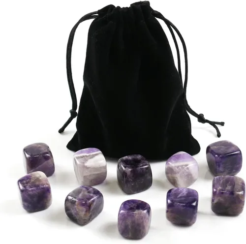 Vista 3 de Piedras y cristales de amatista natural pulidos, cristales y piedras curativas de cuarzo a granel para Wicca, Reiki, energía curativa, piedras